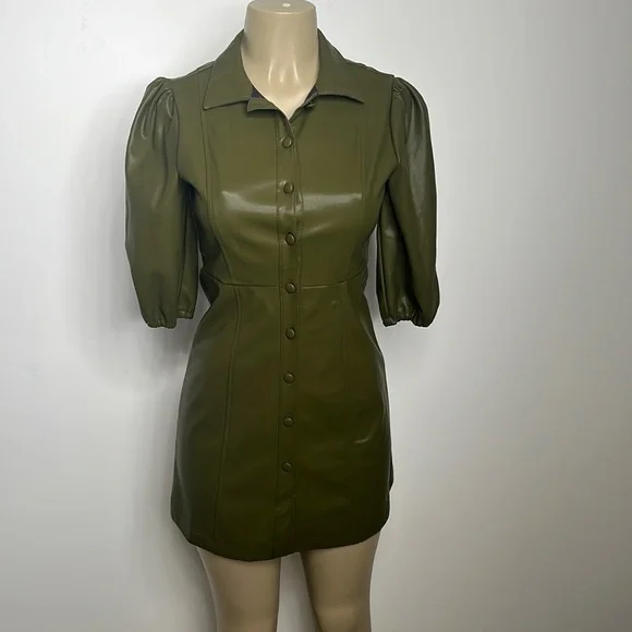 olive green dress forever 21 FOREVER 21 Womens Olive Green Summer Dress Size P/S